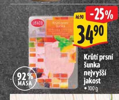 Krůtí prsní šunka nejvyšší jakost 100 g