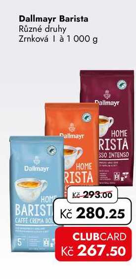 Dallmayr Barista Různé druhy Zrnková 1 000 g