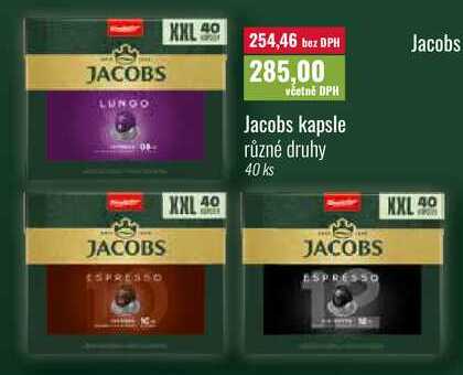 Jacobs kapsle různé druhy 40 ks