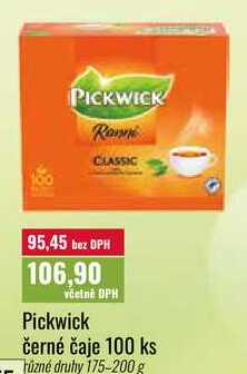 Pickwick černé čaje 100 ks -ruzné druhy 175-200 g