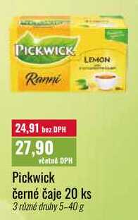 Pickwick černé čaje 20 ks, 3 různé druhy 5-40 g 