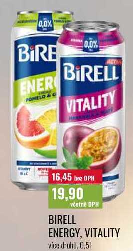 BIRELL ENERGY, VITALITY, více druhů, 0,51