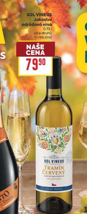 SOL VINEUS Jakostní odrůdová vina 0,75l