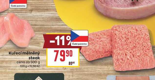 Kuřecí mělněný steak cena za 500 g