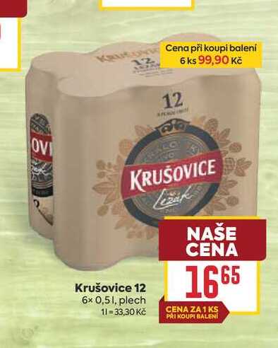 Krušovice 12 6x 0,51, plech