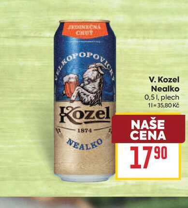 V. Kozel Nealko 0,51, plech