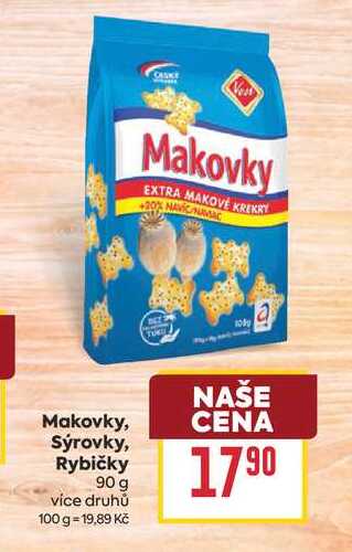 Makovky, Sýrovky, Rybičky 90 g