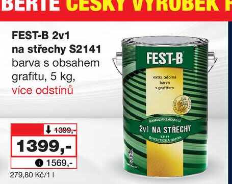 FEST-B 2v1 na střechy S2141 barva s obsahem grafitu, 5 kg