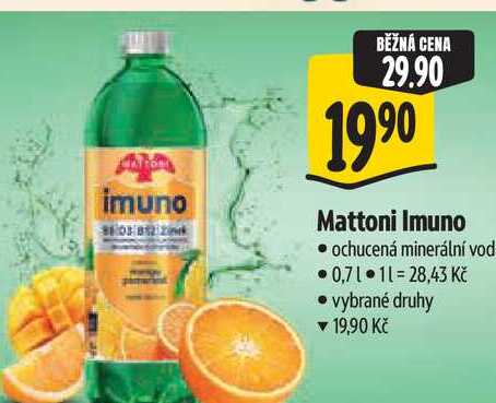 Mattoni Imuno ochucená minerální voda 0,71