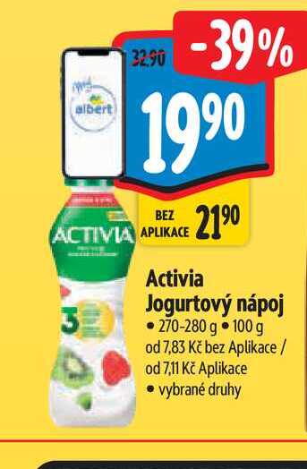 Activia jogurtový nápoj, různé příchutě 270-280 g