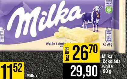 Milka čokoláda white 90 g