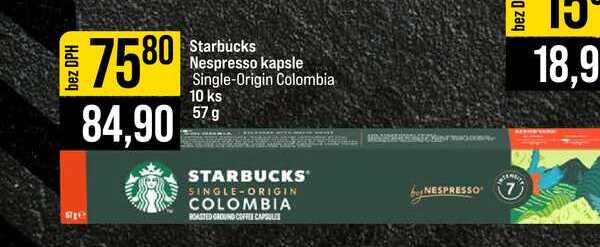 Starbucks Nespresso kapsle Single-Origin Colombia 10 ks 57 g
