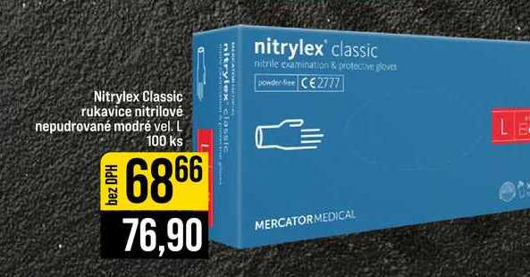 Nitrylex Classic rukavice nitrilové nepudrované modré vel. L 100 ks