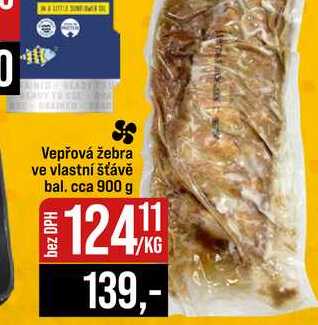Vepřová žebra ve vlastní šťávě bal. cca 900 g 