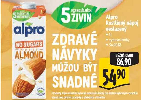 Alpro Rostlinný nápoj neslazený 1 l