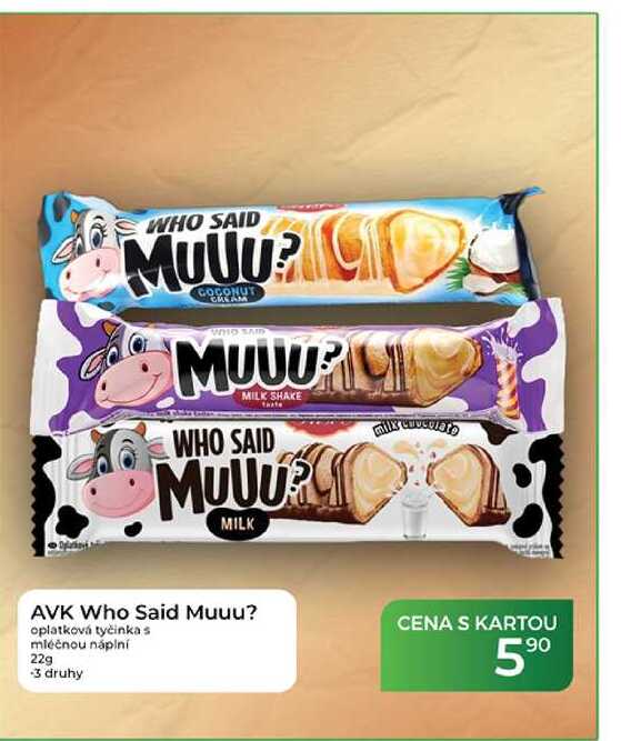 AVK Who Said Muuu? oplatková tyčinka s mléčnou náplní 22g