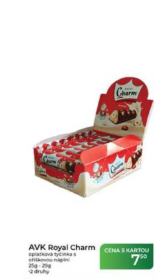 AVK Royal Charm oplatková tyčinka s oříškovou náplní 25g-29g