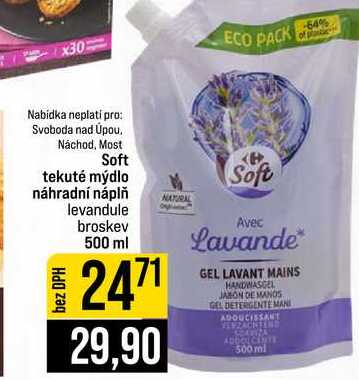 Soft tekuté mýdlo náhradní náplň levandule broskev 500 ml 