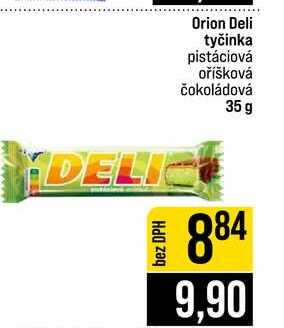 Orion Deli tyčinka pistáciová oříšková čokoládová 35 g 