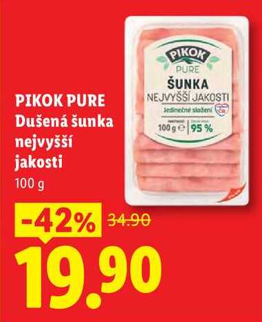 PIKOK PURE Dušená šunka nejvyšší jakosti, 100 g