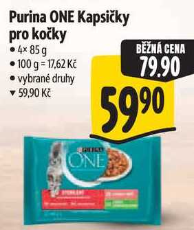 Purina ONE Kapsičky pro kočky 4× 85 g