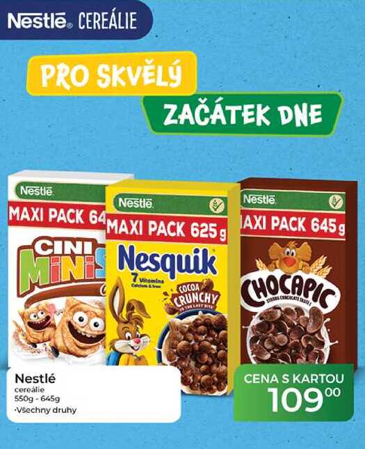 Nestlé cereálie 550g-645g