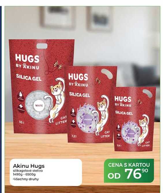 Akinu Hugs silikagelové stelivo 1490g-6500g