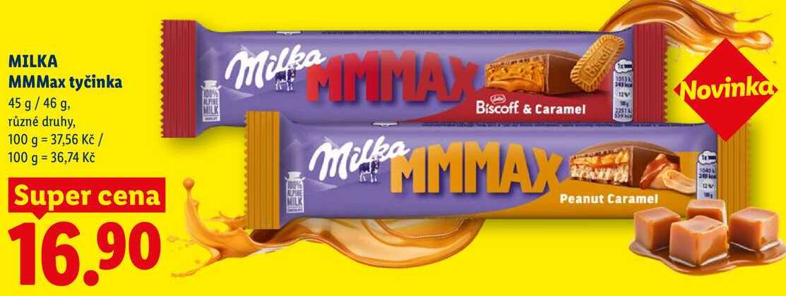 MILKA MMMax tyčinka, 45 g/46 g