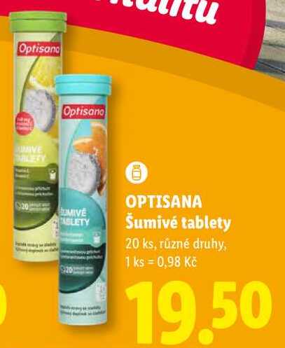 OPTISANA Šumivé tablety, 20 ks