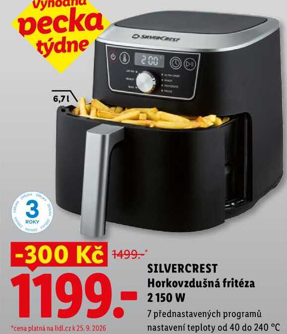 SILVERCREST Horkovzdušná fritéza 2 150 W