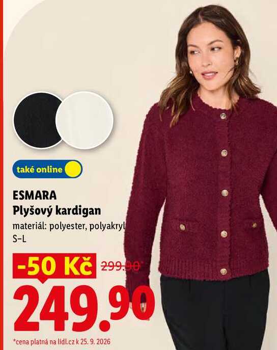 ESMARA Plyšový kardigan