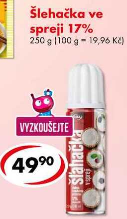 Šlehačka ve spreji 17%, 250 g