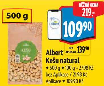 Albert Kešu natural, 500 g