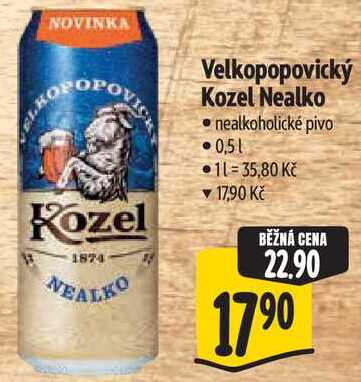 Velkopopovický Kozel Nealko, 0,5 l