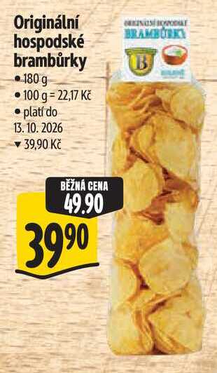 Originální hospodské brambůrky, 180 g