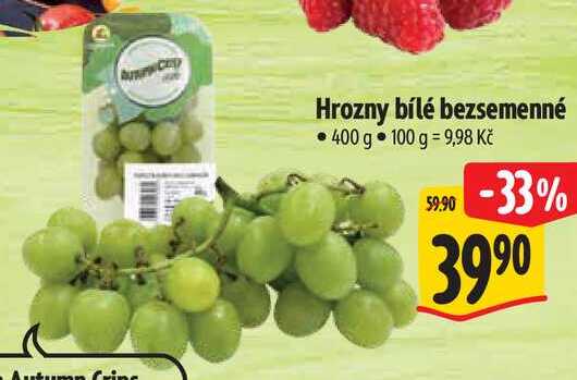 Hrozny bílé bezsemenné, 400 g 
