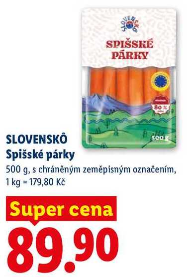 SLOVENSKÔ Spišské párky, 500 g