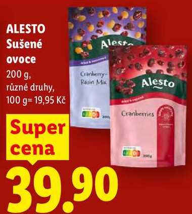 ALESTO Sušené ovoce, 200 g, různé druhy