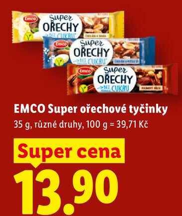 EMCO Super ořechové tyčinky, 35 g, různé druhy