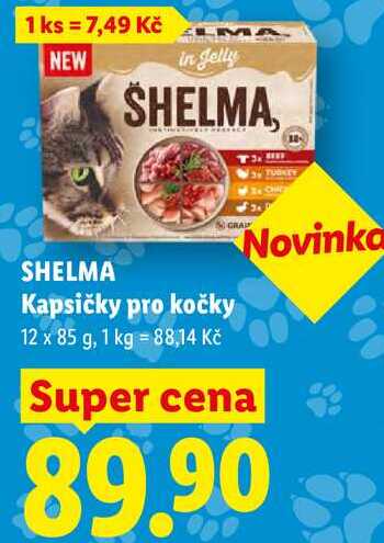 SHELMA Kapsičky pro kočky, 12 x 85 g