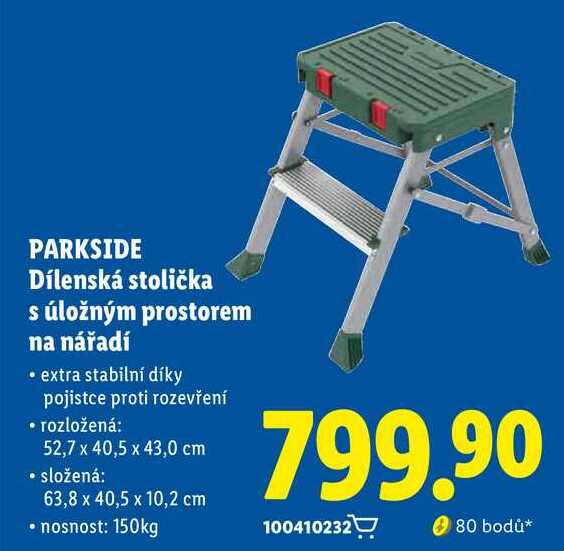 PARKSIDE Dílenská stolička s úložným prostorem na nářadí