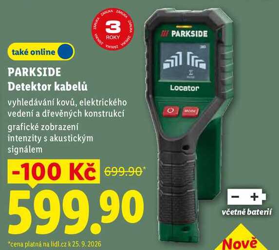 PARKSIDE Detektor kabelů
