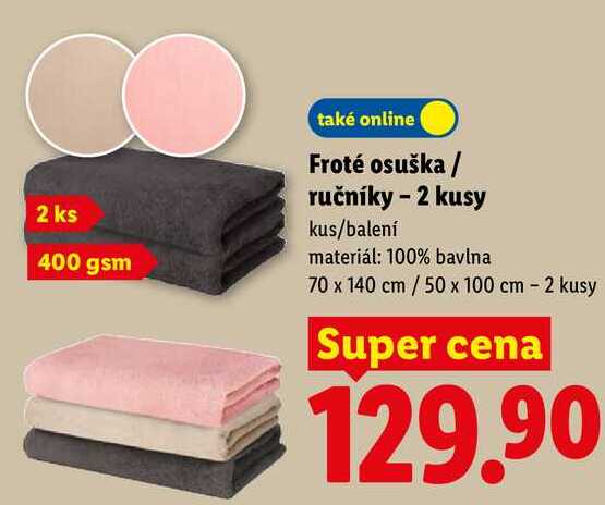 Froté osuška / ručníky - 2 kusy