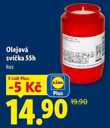 Olejová svíčka 55h, kus 