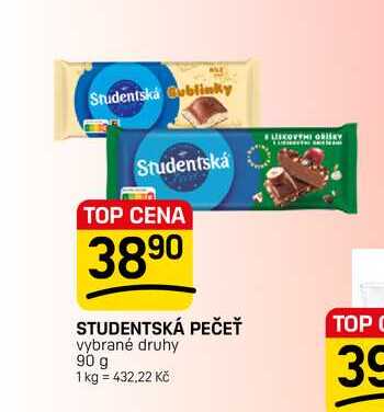 STUDENTSKÁ PEČEŤ vybrané druhy 90 g