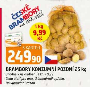 BRAMBORY KONZUMNÍ POZDNÍ 25 kg 