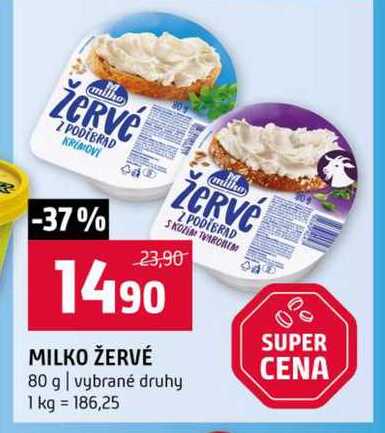 MILKO ŽERVÉ 80 g vybrané druhy 