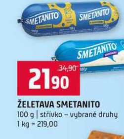 ŽELETAVA SMETANITO 100 g střívko vybrané druhy