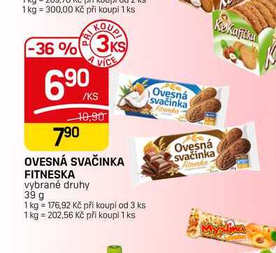 OVESNÁ SVAČINKA FITNESKA vybrané druhy 39 g