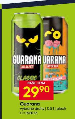 Guarana vybrané druhy 0,5l plech